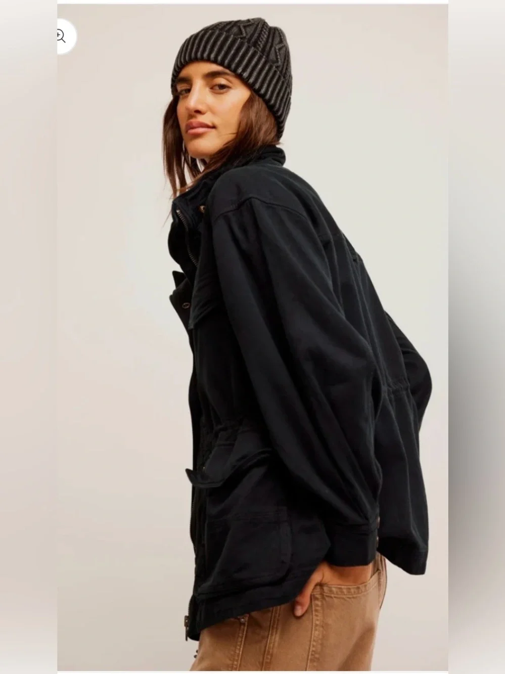 🆕 FREE PEOPLE WE ARE THE FREE ARYA UTILITY JACKET - BLACK